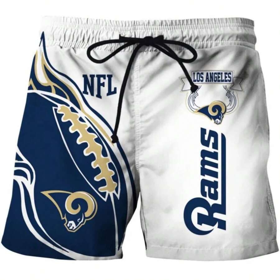 Los Angeles Rams Men's Football Graphic Quick Dry Swim Trunks Fan Board Shorts - - Nhiều màu - Xem 1
