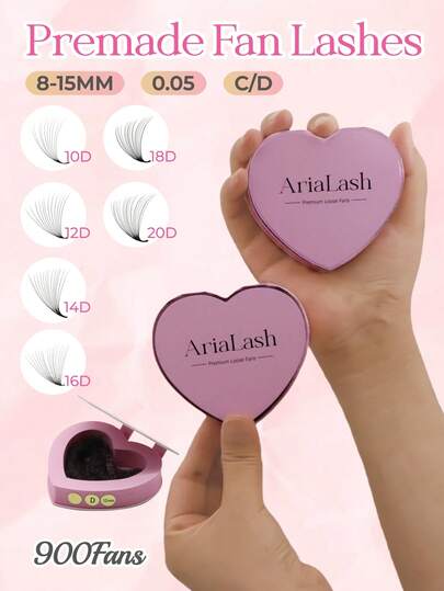 10D 12D 14D 16D 18D 20D 900 piezas por caja Extensiones de pestañas premontadas con tallo largo de 0.05 mm de grosor y 8-15 mm de longitud en rizo D, bandejas de pestañas premontadas, grupos de pestañas Nagara, grupos de pestañas, pestañas individuales, pestañas, pestañas postizas