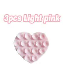 1pc Creative Double-Sided Heart Shaped Strong Silicone Suction Cup Phone Case, Adjustable Non-Slip Portable Silicone Suction Cup Phone Holder, Compatible With Android Phones, Birthday Gift Phone Accessory - Multicolor - View 12