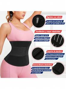 1pc Women's Breathable Waist Trainer, Spring/Summer - Black - View 2