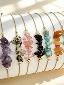 Bộ 12 vòng tay đính đá pha lê tự nhiên phong cách Bohemian, vòng tay dây sáp điều chỉnh thủ công với hạt vàng CCB, vòng tay năng lượng Chakra đá quý bất đối xứng tối giản, trang sức đi biển, phụ kiện đeo hàng ngày và dự tiệc, vòng tay pha lê chữa lành cho yoga và thiền định, thích hợp làm quà sinh nhật, Ngày Valentine, Ngày của Mẹ, quà tặng cho phù dâu, vòng tay nhiều lớp phong cách Y2K dành cho các cô gái trẻ. - Nhiều màu - Xem 5
