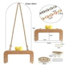 Bộ 3 dây xích kim loại kèm khung gỗ, phụ kiện chữ cái có thể tháo rời dùng để tự làm túi xách nữ, ví. - Nhiều màu - Xem 14