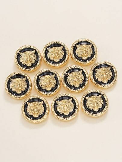 10 قطعة/مجموعة أزرار معدنية مزخرفة برأس أسد عتيقة، مناسبة للمعاطف والسترات الصوفية والبدل والزي الرسمي في فصلي الخريف والشتاء، إكسسوارات DIY للحقائب والأحذية والقبعات