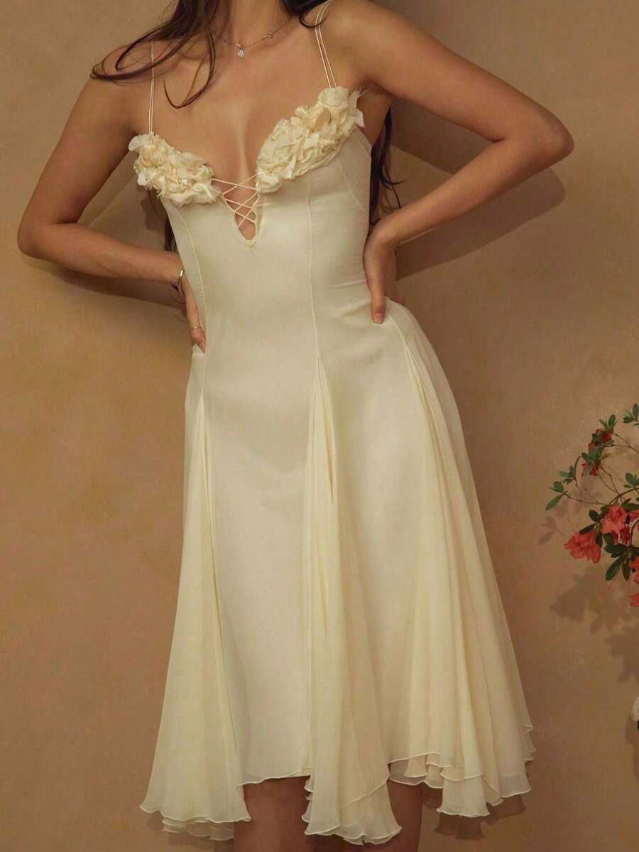 Spring Summer Dresses For Women Sun Dresses Cruise Outfit Festival Outfit Coachella Fashion Mother Daughter Matching Outfits Vacation Outfits Tropical Clothing Graduation Outfit Class Of 2026 Under Graduation Gown Outfit - 淺黃色 - 查看 1