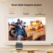 AOC Portable Projector Full HD 4K/1080p, Auto Focus, Auto Keystone Correction, Adjustable Angle, Wi-Fi 6 & Bluetooth, 15000 Lumens, Compatible With IOS/Android/PC For Work And Gaming - Black - View 4