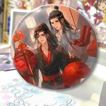 1pc Mo Dao Zu Shi Themed Wei Wuxian & Lan Wangji Badge, Danmei Fandom Gift, Backpack Pendant - Multicolor - View 4
