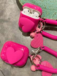 3D 心形风扇耳机保护套，兼容 ，单只耳机保护套，新款无线耳机保护套，兼容 3/Pro/Pro2，男女朋友礼物 - 粉色 - 查看 5