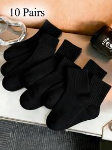1/6/10/20 Pasang Kaos Kaki Pendek Olahraga Unisex Motif Putih untuk Wanita dan Pria, Hadiah Liburan Musim Semi/Panas - MultiWarna - View 7