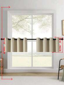 1 rèm cửa cản sáng cổ điển - Rèm cách âm và riêng tư, có khoen kim loại phía trên - Vải polyester dệt trơn độ chính xác cao, thích hợp cho phòng ngủ, cửa hiên - Rèm kiểu đồng quê không dây, phù hợp cho mọi mùa, áp dụng cho phòng ngủ và phòng khách. - Màu be - Xem 27