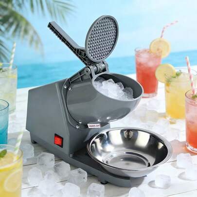1 pieza Trituradora de Hielo Profesional con Motor Potente,Máquina para Triturar Hielo de 1 o 2 Cuchillas,Picadora de Hielo Resistente y Silenciosa,Grado Alimenticio,Ideal para Bar y Puestos de Té