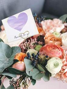 40pcs Gold Heart Shaped Floral Clips, Metal Wire Gift Photo Note Clips, Gift Card Bouquet Clips, Suitable For Floral Arrangement, Wedding, Baby Shower, Decoration, DIY Crafts, Table Card Holders, Photo Note Clips - Multicolor - View 4
