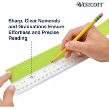 Acrylic Ruler, Easy-To-Read Markings, Scratch-Resistant Design, Raised Beveled Edges, Crafting, Office, Classroom, Back To School Supplies, 12-Inch - 1 - View 4