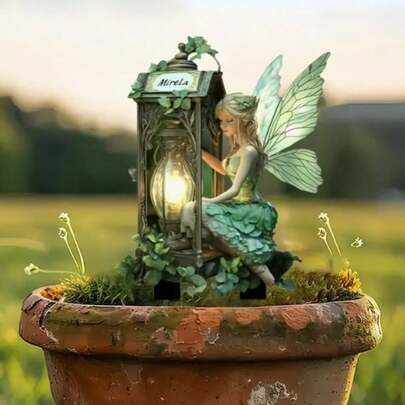 1pc Acrylic Fairy Garden Stake With Lantern, Bohemian Style, Suitable For Lawn, Potted Plants, Garden Decor, Fairy Garden Accessories, Perfect Gift For Gardening Enthusiasts, Battery-Free, 2D