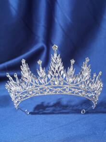 1件装女士银色多功能新娘皇冠头饰，公主婚纱走秀拍摄生日水钻皇冠发饰，奢华优雅 - 彩色 - 查看 10