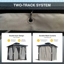 Gazebo para Asar al Aire Libre de 8 x 8 Pies, Gazebo para BBQ con Techo Rígido de Policarbonato Resistente a los Rayos UV y Ganchos de Almacenamiento para Patio, Césped, Jardín - 1 - Ver 10