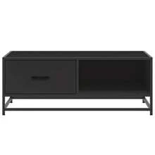 Coffee Table Black 90x57x35 Cm Engineered Wood And Metal - Black - View 5