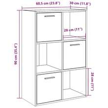 Bookshelf Old Wood 60.5x30x90 Cm Engineered Wood - Brown - View 11