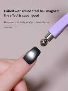 8-In-1 Purple Nail Art Magnetic Gel, Featuring Powerful Magnets, French Cat Eye Nail Polish Gel, Thick Y-Shaped Heart-Shaped Multi-Functional Nail Art Magnetic Tools, Suitable For DIY Manicure, Women Beauty Gifts - Red - View 4