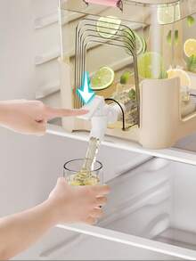 Summer Chilled Drink Dispenser, Large 6.5L Capacity Double Faucet Cold Water Pitcher, Dual-Layer Transparent Fruit Tea & Beverage Dispenser For Home Use - Multicolor - View 7