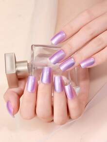 16 miếng dán móng tay gel bán khô hình mắt mèo, màu tím ánh kim gradient mùa xuân/hè, chất lượng salon, dễ dán và dễ gỡ, thích hợp cho phụ nữ tự làm móng nghệ thuật trong các bữa tiệc. - Hồng - Xem 3