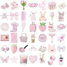 50pcs Cute Pink Girl Stickers, Elegant & Adorable Style, Waterproof & Durable For Water Bottles, Laptops, Phones, Skateboards, Journals, Scrapbooks - C - View 6