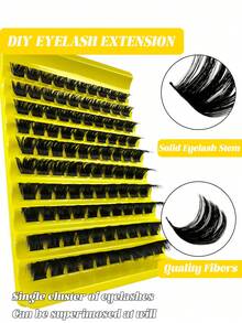 100pcs Incremental DD Curled Eyelash Clusters, Length 10-18mm, Suitable For Beginners - Eyelash Clusters, Eyelash Strips, Individual Lashes, False Eyelashes - DD - View 3