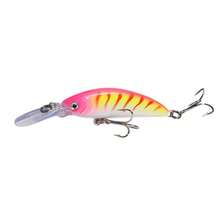 1pc Long Tongue Sinking Minnow - Durable ABS Material, 2.76 Inch/5.7g, 3D Eyes, With Treble Hooks, Compact And Agile, Increases Catch Rate - Suitable For Various Fish Species - Multicolor - View 20