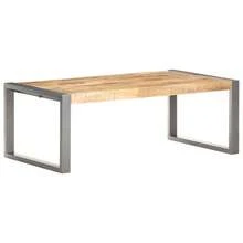 Coffee Table 110x60x40 Cm Rough Mango Wood - Grey - View 1