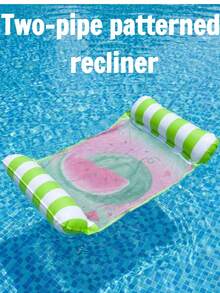 1 pieza Silla flotante inflable con estampado de rayas, frutas y animales, accesorio de fiesta de verano para adultos en la piscina y la playa, regalo de verano perfecto, balsa flotante para piscina, cama flotante para diversión y relajación de vacaciones de adultos, flotador de piscina, artículos esenciales de playa - Multicolor - Ver 11