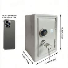 1 Piece All-Metal Password Money Box With Built-In Pull-Out Coin Box + 2 Keys, Simple White Password Key Double Metal Money Box Birthday Gift Money Cabinet Add To The Shopping Cart And You Will Receive Priority Delivery, The Perfect April Fool's Day Gift For Friends And Family, Popular Toys For 1 Euro, Soft And Relaxing Fun Games - White - View 5