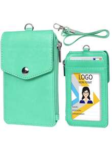 Zipper Card Holder, PU Material Multi-Card Slots Vertical Work ID Card, Bus Card, ID Card Pouch - Multicolor - View 19