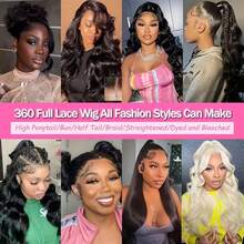 ZHENDEFA 波浪卷隐形绑带360°蕾丝前假发，真人发，女士专用，360°高清透明蕾丝前假发，波浪卷，预先拔毛，带婴儿发 - SNatural - 查看 8