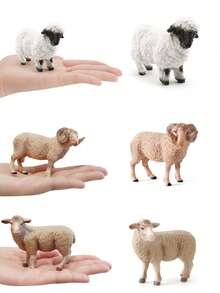 1pc Farmland Animal Figurine, Curved Horn Goat, Sheep, Yak Static Display Model, Desktop Decor, Home Accessory - Multicolor - View 4