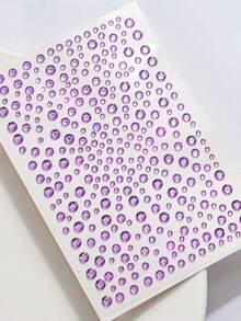 1 Stück traumhafter lila funkelnder Diamant Gesichtsaufkleber, selbstklebender Strass Aufkleber, Musik Festival Make-up Nagel Kunst Deko DIY Handgemacht Party Augen Make-up Glitzer Influencer ähnlicher Stil Accessoires, bunte selbstklebende Diamant Party Augen Make-up Glitzer Accessoires, Konzert Look, Gesichts Edelsteine - Violett - Übersicht 6