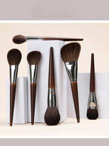 Large Angled Makeup Brushes Set - Powder Brush, Blush Brush, Contour Brush, Eyeshadow Brush, Foundation Brush, Shading Brush - Blends Seamlessly For Natural Makeup Look - Makeup Tools - Multicolor - View 4