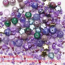 42 克/包 紫色水晶什锦玻璃珠 适用于 DIY 珠宝制作、项链手链工艺配件、女士珠宝用品 - 彩色 - 查看 6