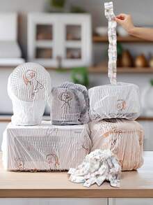 10/20/30片装通用厨房防尘罩，弹性自封，适用于碗碟、电器等，厨房必备！一次性保鲜膜，防尘防虫，居家必备。 - 彩色 - 查看 4