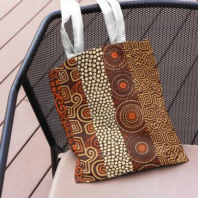 1个葡萄牙风格印花手提袋 - 带瓷砖图案的购物袋，适合日常使用和旅行购物