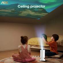 AOC Mini Projector With WiFi And Bluetooth, Portable Full HD 4K Projector With 180° Rotation Adjustment, 8000 Lumens, 220 ANSI Lumens, Automatic Keystone Correction, Home Projector For Phone/Laptop - White - View 9
