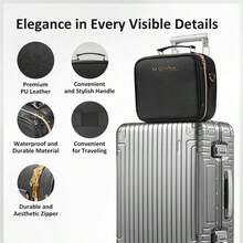 Makeup Bag With 3 Color Led Mirror, PU Leather Travel Cosmetic Bag Makeup Organizer Bag, Portable Makeup Case Adjustable Dividers Storage Box, Gift - Multicolor - View 8