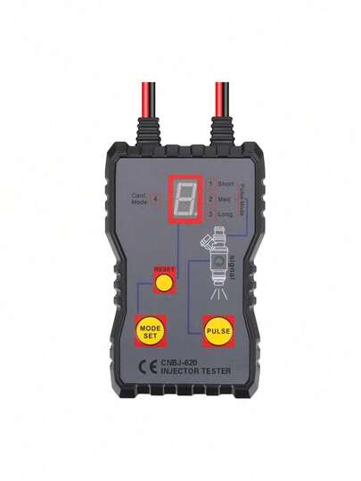 12V Fuel Injector Tester And Cleaner Tool - PVC Material, 4 Pulse Modes With Cable Length Guide, Diagnostic Indicator Light For All Vehicle Models, Fuel Injector Test And Cleaning Kit