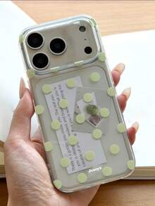 Ốp lưng điện thoại trong suốt lấp lánh hình ngôi sao cho iPhone 17 Pro Max, 16, 15, 14, 13, 12 Pro Max, 11, ốp bảo vệ chống rơi vỡ lấp lánh như mơ, quà tặng phong cách Hàn Quốc - chấm bi màu xanh bạc hà - Xem 7