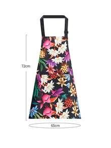 Fashionable Waterproof Apron, Fresh Floral Pattern, Oil-Proof Kitchen Household, Neck-Tied - Multicolor - View 4