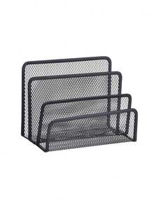 Multipurpose Metal Wire Grid Desk Organizer With Bookshelf, File Holder, Envelope/Card Slots - Space-Saving Freestanding Storage Rack Suitable For Home Office Decor, Compact Vertical Storage Design For Home And Office - Single Piece - View 8