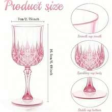 1/2/4/6/8/12只装粉色葡萄酒杯，粉色印花高脚杯，适用于派对、婚礼、万圣节、返校季、节日礼物，7盎司 - 粉色 - 查看 11