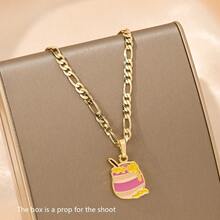 1pc Copper Inlaid Zirconia Elegant Cartoon Enamel Honey Pot Pendant Necklace, Suitable For Girls/Boys/Family/Friends, Multifunctional, Luxury, Party, Banquet, Holiday, Christmas, Thanksgiving, Halloween, Gift - Yellow Gold - View 11