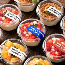 1pc/25/12 Mini Dessert Cup With Lid, Mousse Cup, Ice Cream Cup, 2 Random Sticker Designs Included, Versatile Cup Can Hold: Coconut Jelly, Yogurt, Mousse, Ice Cream, Jelly, Pudding, Cake Etc. - View 1