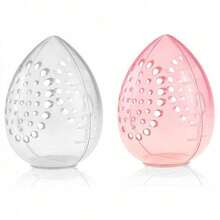 1/2pcs Makeup Sponge Storage Box, Transparent Makeup Blender Holder, Large Capacity Makeup Accessories For Holiday, Beach, Bathroom, Bedroom - Multicolor - View 8