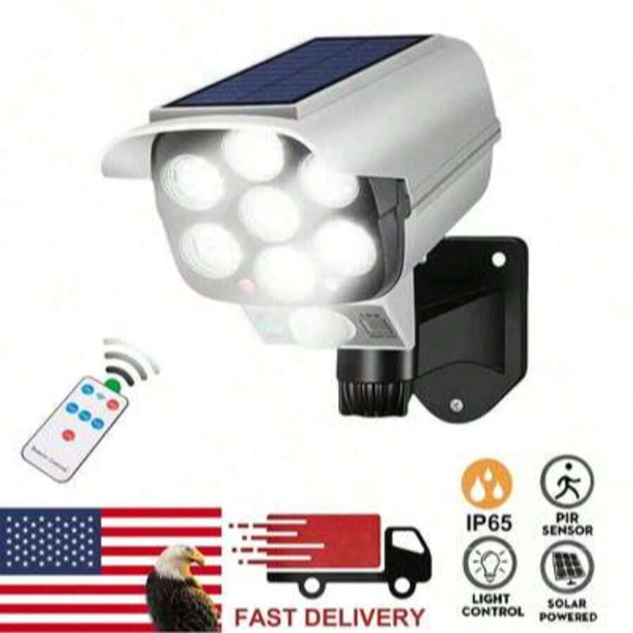Practical Solar-Powered LED Floodlights, Equipped With Motion Sensors And Remote Controls, Provide Outdoor Lighting For RVs. They Are An Excellent Gift Choice For Halloween Parties And Christmas! - A - View 1