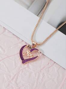 1 pieza Collar con colgante en forma de corazón brillante y delicado, estilo minimalista y fresco, regalo para el Día de la Madre, collar versátil - 03 - Ver 5